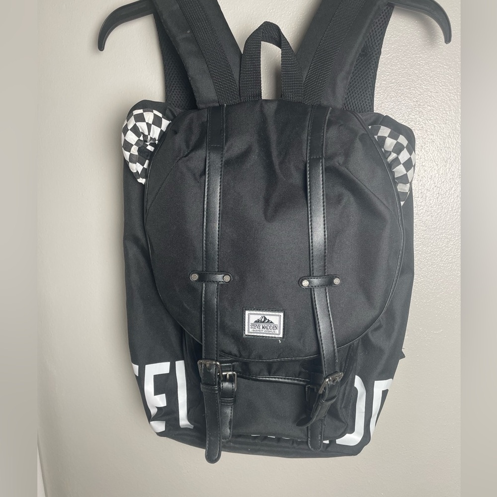 Steve Madden Black and White Oversized Laptop Backpack